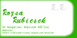 rozsa rubicsek business card